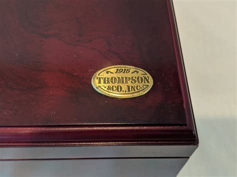 1915 thompson cigar metal box|Cigar Humidor 1915 Thompson & Co Inc. Brand Cherry Finish, .